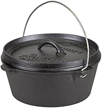 Flat bottom four quart cast iron pot