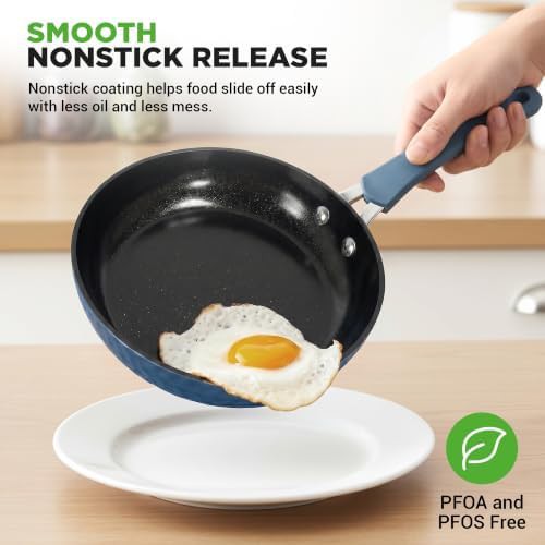 Royal blue ceramic nonstick cookware set — photo 3