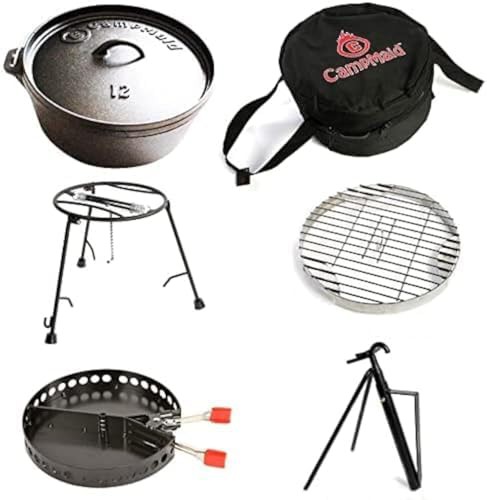 Six piece cast iron cooking set