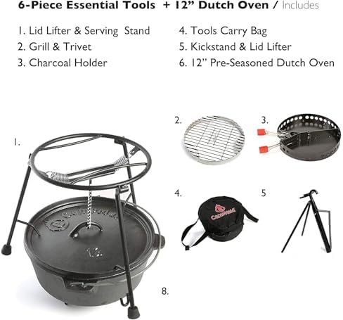 Six piece cast iron cooking set — photo 3
