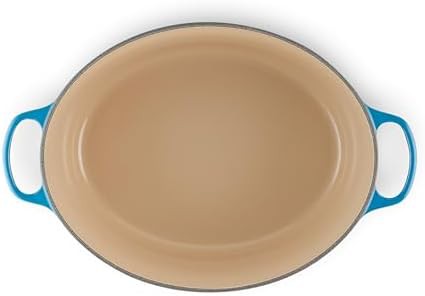 Marseille blue enameled cast iron oval dutch oven — photo 3