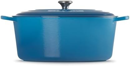 Marseille blue enameled cast iron oval dutch oven — photo 4