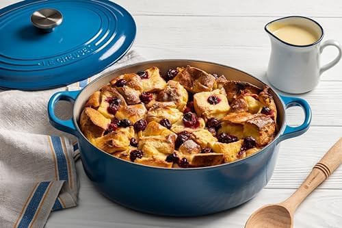 Marseille blue enameled cast iron oval dutch oven — photo 5