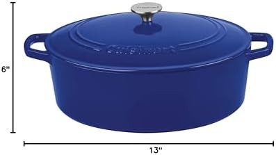 Cobalt oval 7 quart enameled cast iron dutch oven — photo 3