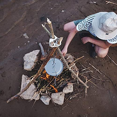 Stainless steel camping tripod cooking set — photo 4