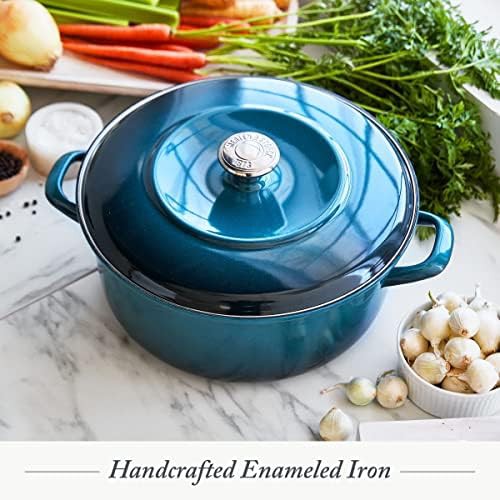 Aegean teal round enameled iron pot — photo 5