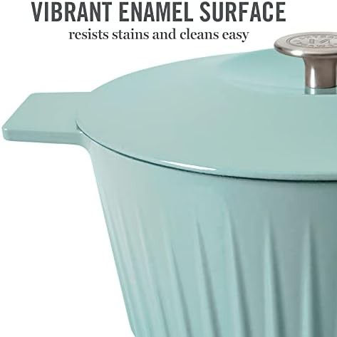 Martha Stewart Eastholm 5 quart blue cast iron pot — photo 4