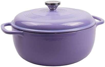Lilac enameled cast iron six quart