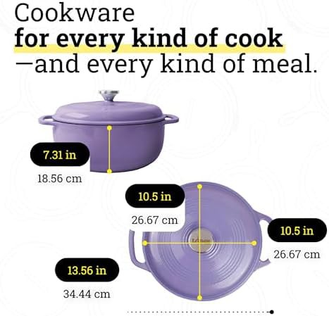 Lilac enameled cast iron six quart — photo 5