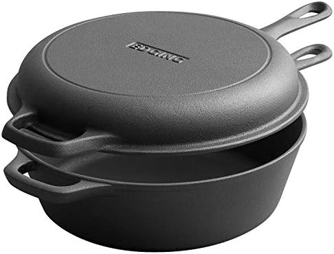 3 quart pre-seasoned pot with 10 inch skillet