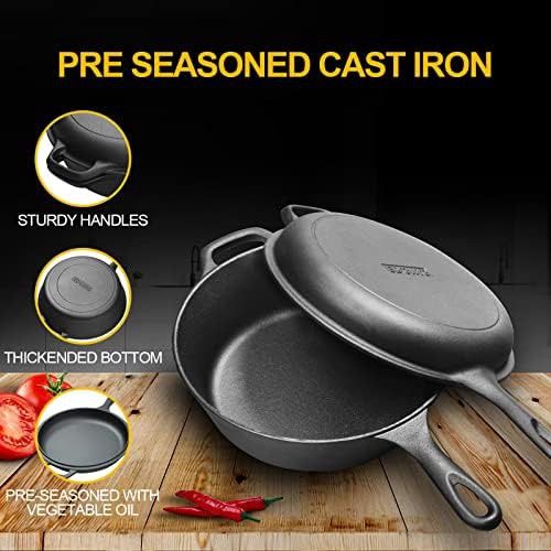 3 quart pre-seasoned pot with 10 inch skillet — photo 4
