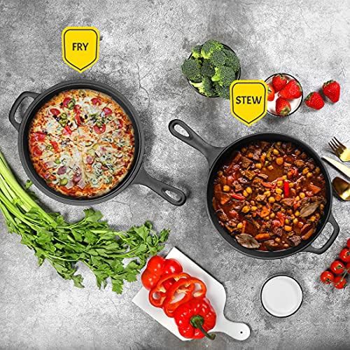 3 quart pre-seasoned pot with 10 inch skillet — photo 5