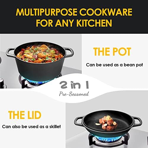 5 quart pre-seasoned cast iron shallow pot — photo 4