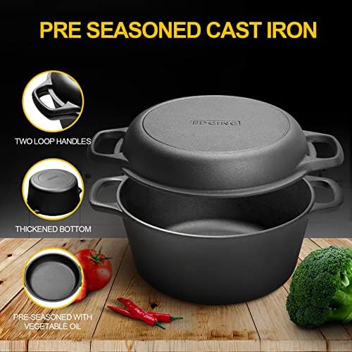 5 quart pre-seasoned cast iron shallow pot — photo 5