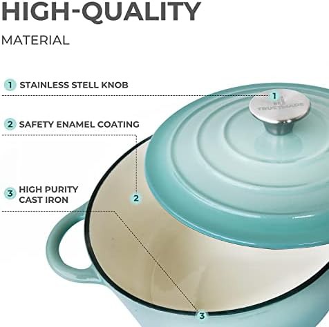 Aqua enameled cast iron braising pot — photo 3