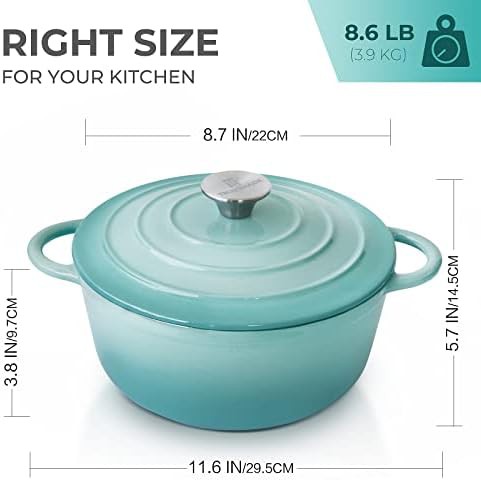 Aqua enameled cast iron braising pot — photo 5