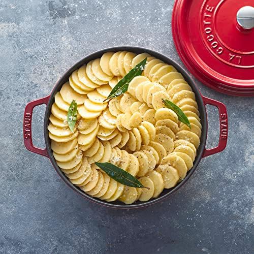 Cherry red tall cast iron cocotte five quart — photo 4