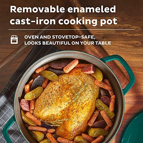 Electric round green enameled pot — photo 5