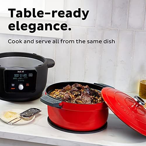Red enameled cast iron 6 quart round electric dutch oven — photo 5