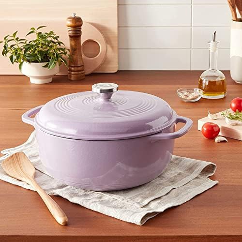 Lilac enameled cast iron oval seven quart oven — photo 4