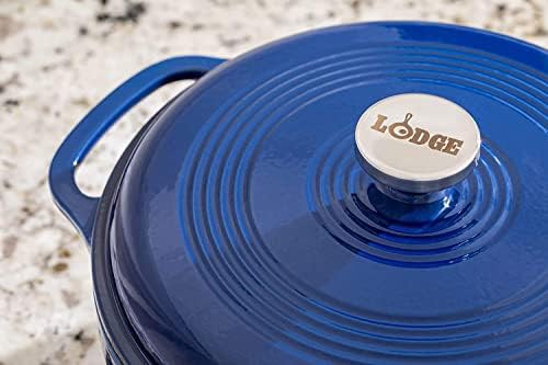 Indigo blue enameled cast iron three quart — photo 4