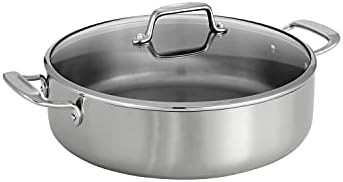 Stainless steel clad braiser 6 quart