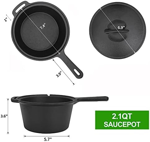 Eight piece cast iron camping cooking set — photo 3
