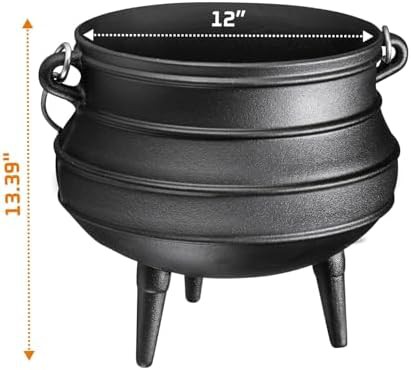 Large Twelve Quart Cast Iron Cauldron — photo 4