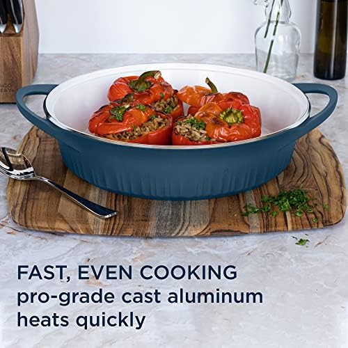 Navy blue cast aluminum braiser — photo 3