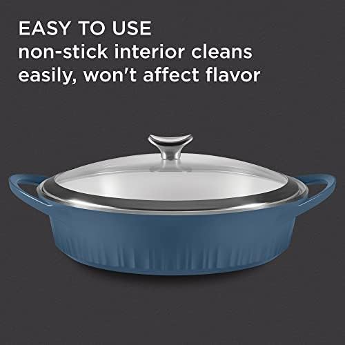 Navy blue cast aluminum braiser — photo 4