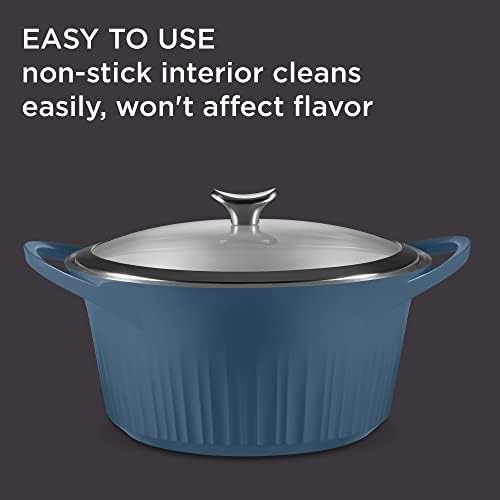 Navy blue cast aluminum dutch oven — photo 4