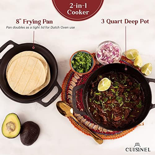 Deep cast iron multi cooker with combo lid — photo 5