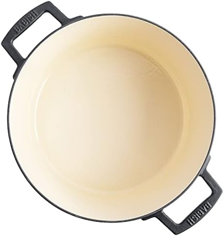 Matte black round six quart cast iron oven — photo 5