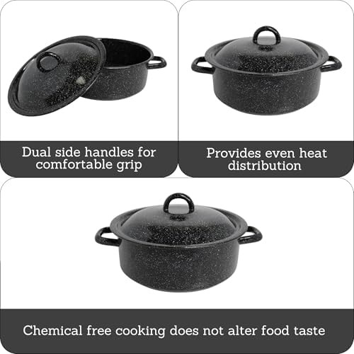 Black enamel seafood pot 4.5 quart — photo 3