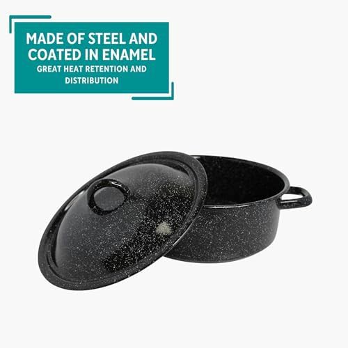 Black enamel seafood pot 4.5 quart — photo 4