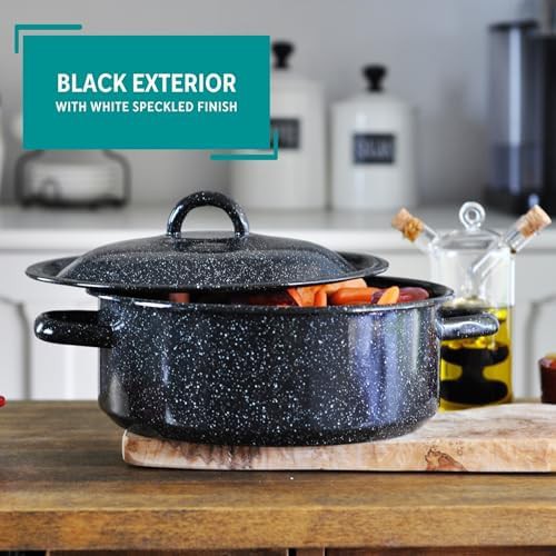 Black enamel seafood pot 4.5 quart — photo 5