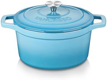 Small blue enameled cast iron braising pot