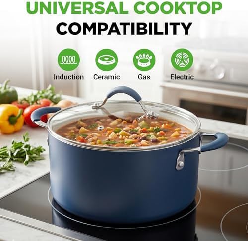 Nonstick five quart pot with glass lid — photo 4