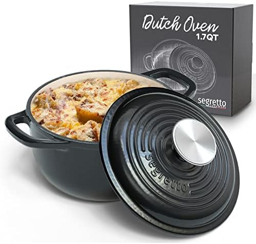 Small black enameled bread baking pot