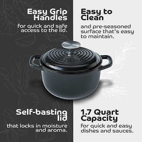 Small black enameled bread baking pot — photo 4