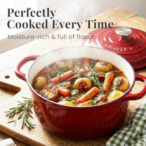 Cabernet red round enameled cooking pot — photo 3