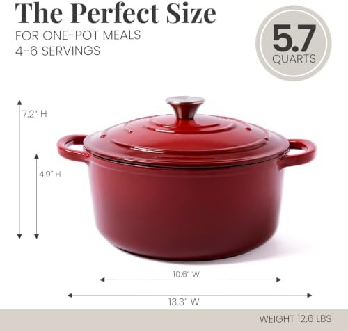 Cabernet red round enameled cooking pot — photo 4