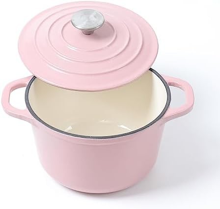 Pink enameled cast iron cocotte — photo 3
