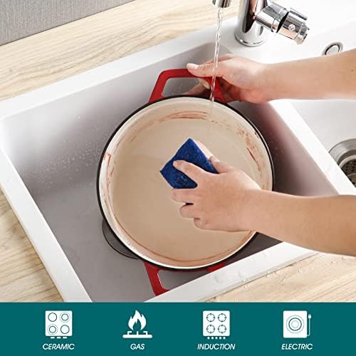 Red enameled cast iron three quart braising pan — photo 4