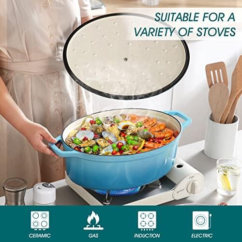 Light blue oval enameled cast iron large pot — photo 3