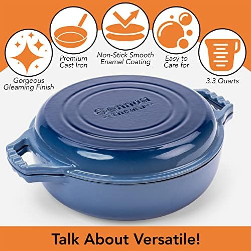 Enameled braiser pan with grill lid — photo 3