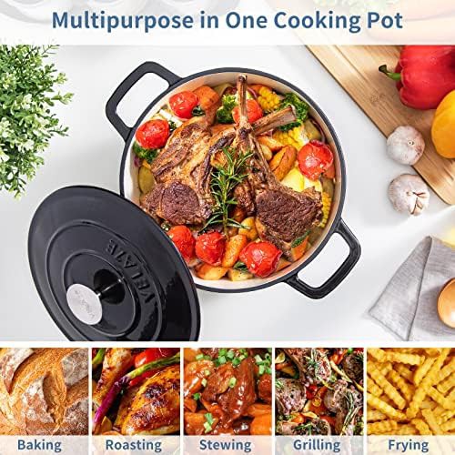 Black enameled cast iron 6 qt pot — photo 3