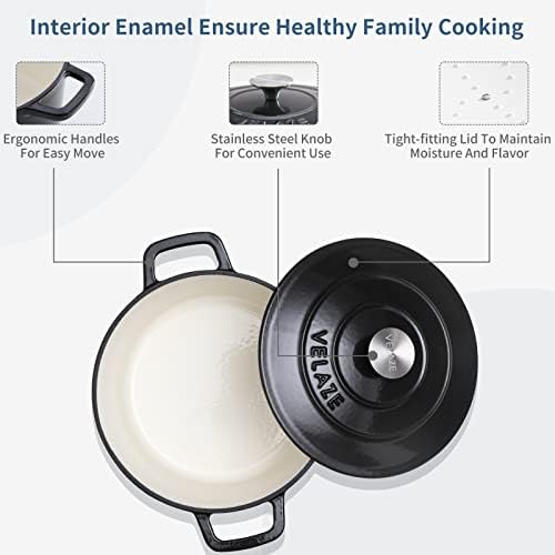 Black enameled cast iron 6 qt pot — photo 4