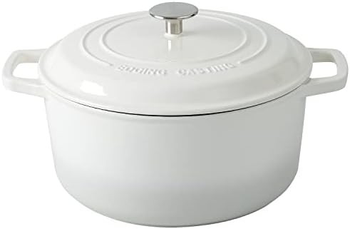6 quart white enameled round bread oven