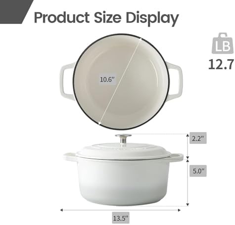 6 quart white enameled round bread oven — photo 3